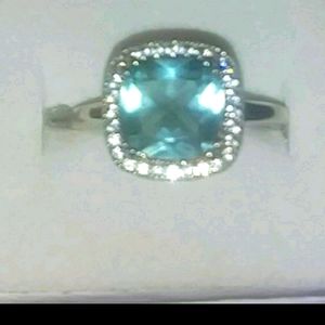 New!! Size 8 Lab created Smokey Blue Topaz